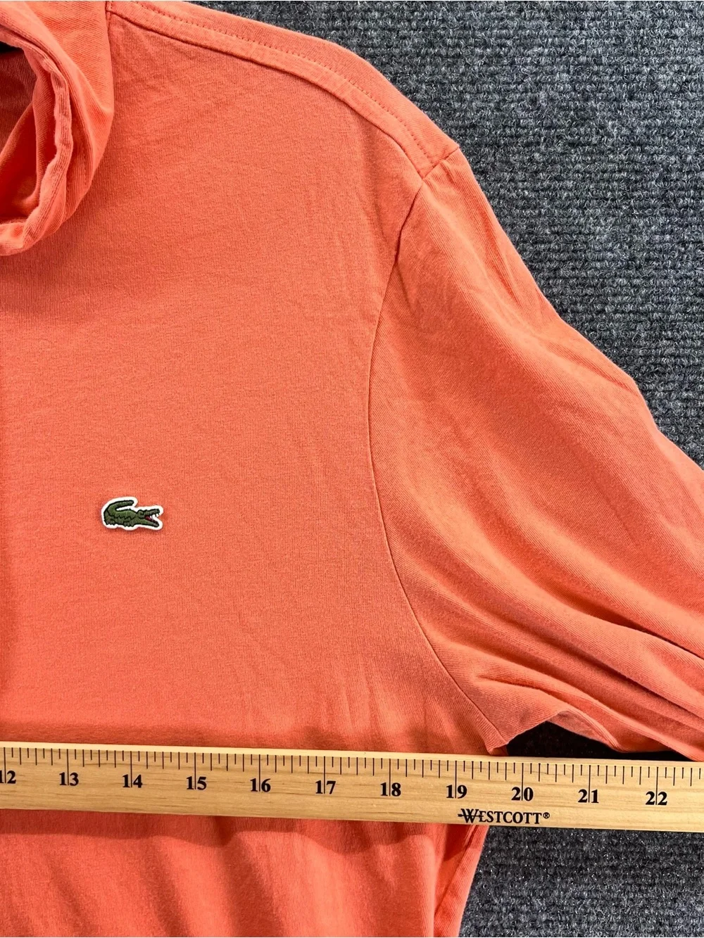 Lacoste Hoodie Mens M Orange Cotton Jersey Lightweight Logo Pullover Sweatshirt